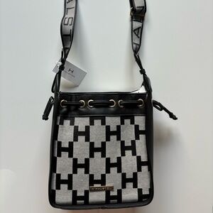 H by Halston Black and Gray Crossbody Bag